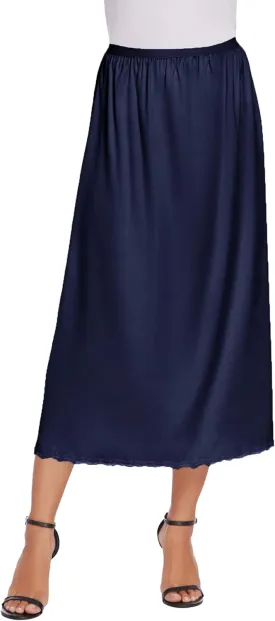 Avidlove Women's Satin Half Slip 36" Lace Long Underskirt S-XXL
