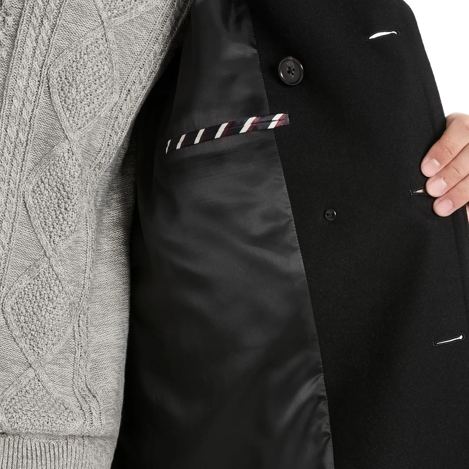 Ben Sherman Men's Brenton Double Breasted Wool Overcoat