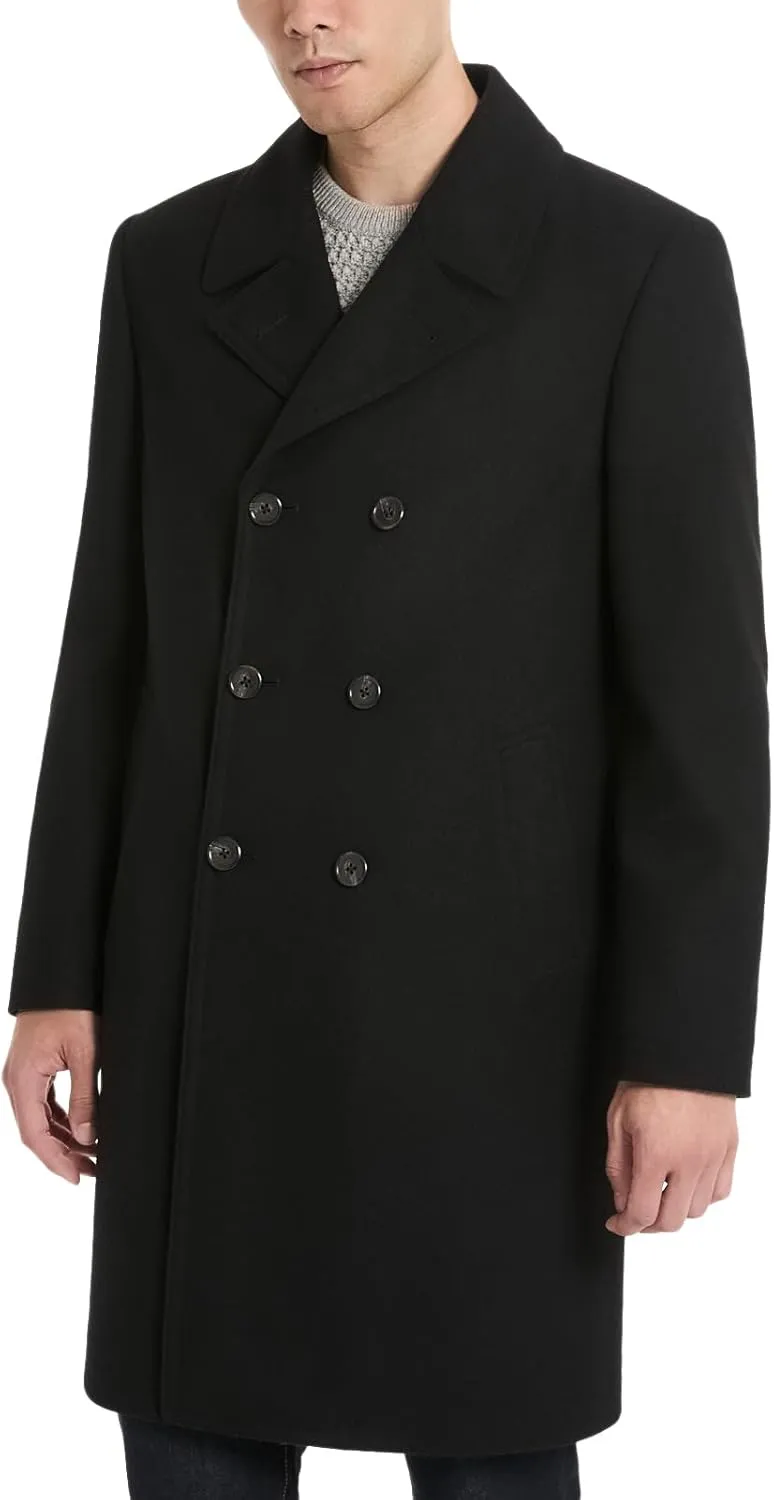 Ben Sherman Men's Brenton Double Breasted Wool Overcoat