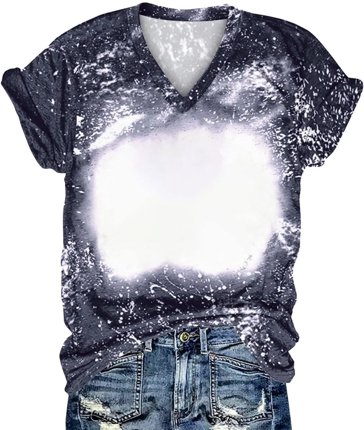 Ceboyel Womens Bleached Sublimation Blank Shirts Short Sleeve Graphic Tees Tops Casual Blouses Funny Summer Outfits Clothes