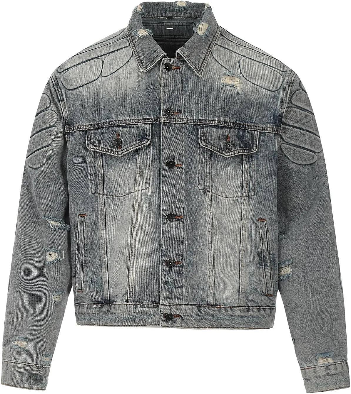 Chainsaw Man Men's Classic Trucker Denim Jacket Oversized Vintage Denim Jacket Long Sleeve Boyfriend Coat