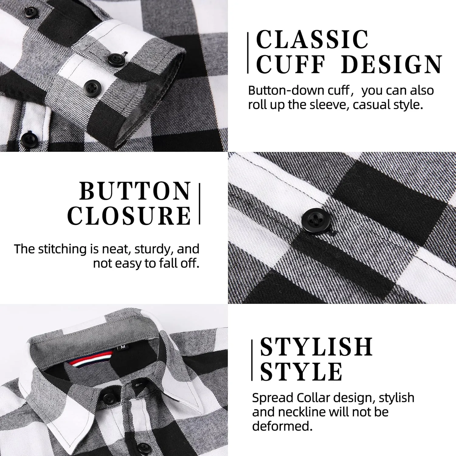 Flannel Shirt for Men Button Down Regular Fit Mens Flannel Shirt Long Sleeve Casual Plaid Flannel Shirt