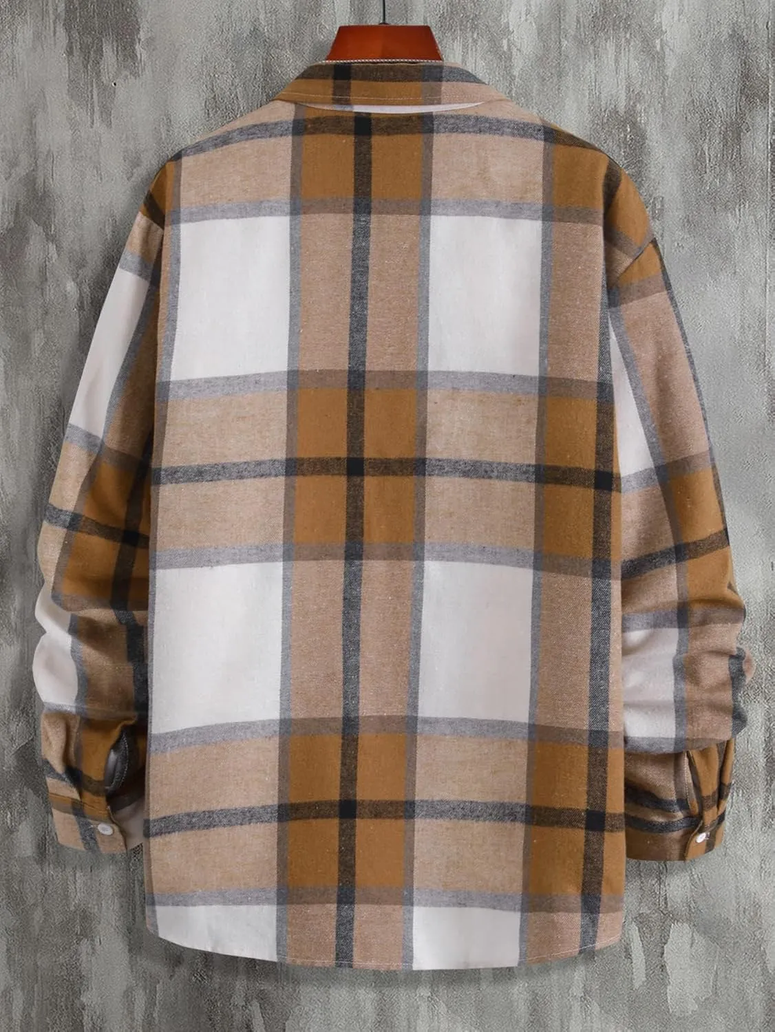 Floerns Men's Plaid Flannel Shirts Long Sleeve Regular Fit Button Down Causal Shirts