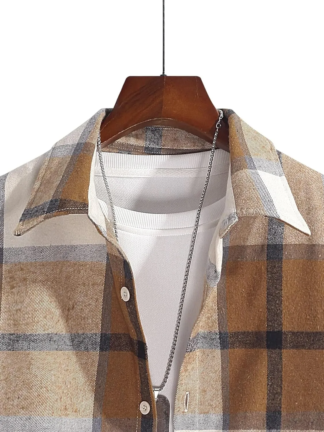 Floerns Men's Plaid Flannel Shirts Long Sleeve Regular Fit Button Down Causal Shirts