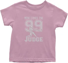 Here Comes The Judge 99 NY Baseball Toddler T-Shirt, Soft Cotton