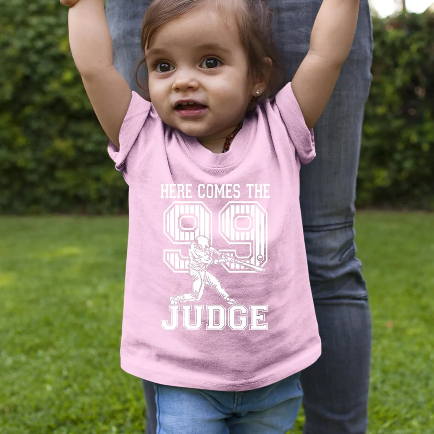 Here Comes The Judge 99 NY Baseball Toddler T-Shirt, Soft Cotton
