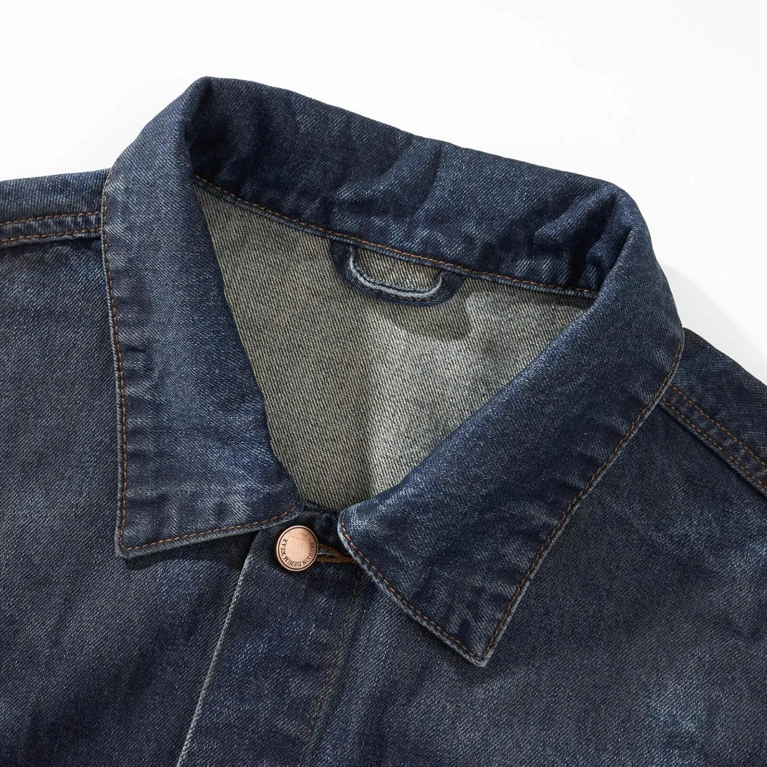 Men's Denim Jacket Classic Lapel American Spring Coat for Men Workwear