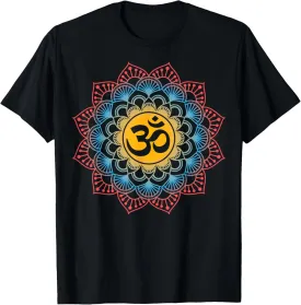 Om Symbol Mandala Flower Meditation Workout Yoga Lover T-Shirt
