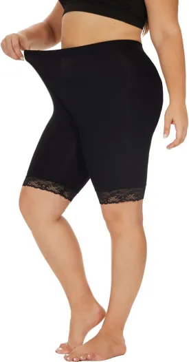 Plus Size Slip Shorts for Women Soft Modal Short Leggings Lace Shorts Under Dresses Mid Thigh Leggings Pants