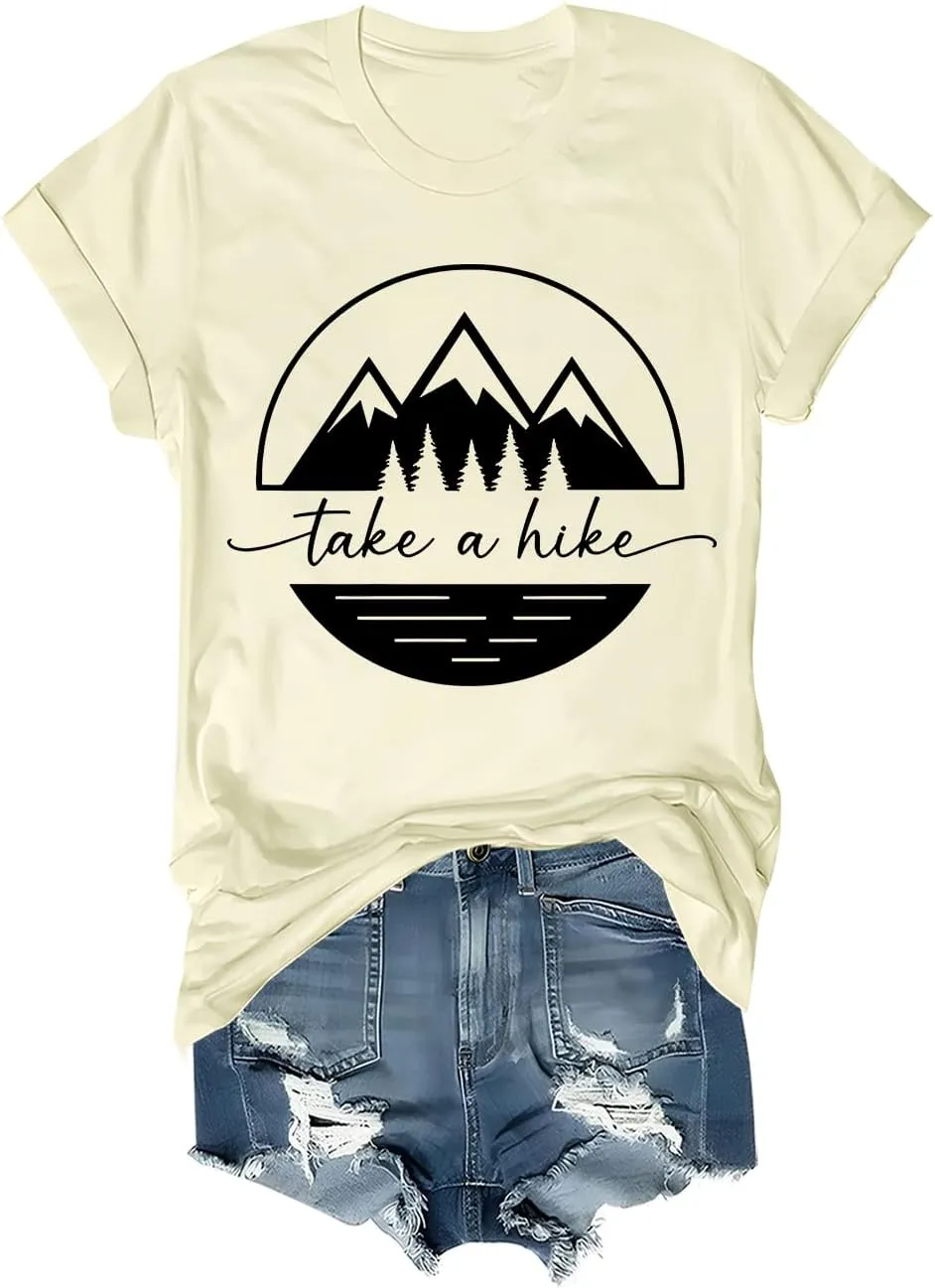 Take A Hike T Shirt Women Men Adventure Mountain Graphic Tees Funny Camping Hiking Shirt