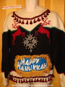 Ugly Christmas Sweater Party Hanukkah Sweater (j158)
